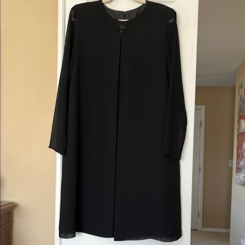 Liz Claiborne Black Long Sleeve Dress sz 12